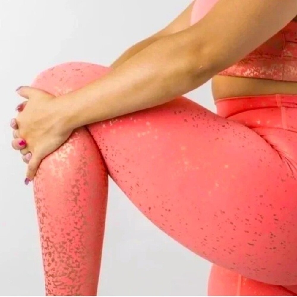 Buffbunny leggings womens pink ombré Rosa Foil Athletic leggings size medium